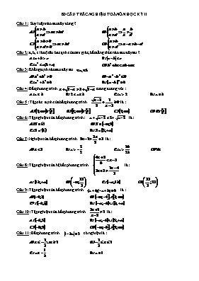 80 Câu trắc nghiệm Toán 10 ôn học kỳ II